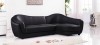Canapé d'angle droit en cuir noir - Colorado