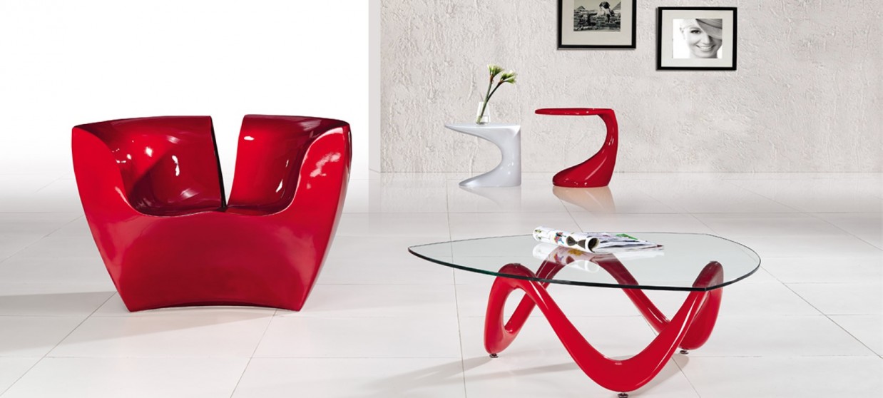 Table basse design rouge - Niagara