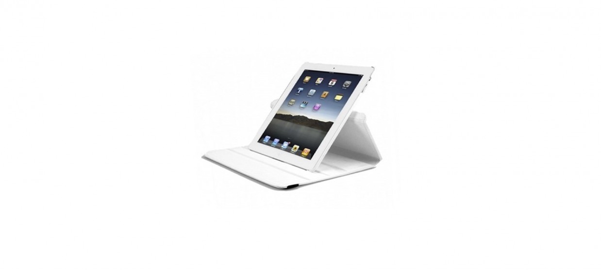 Housse rotative Ipad blanche