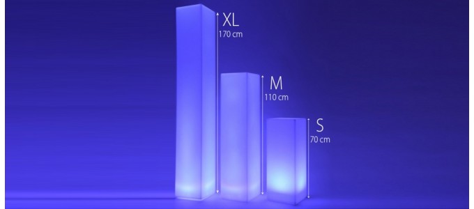 Colonne lumineuse à LED carrée 70 cm multicolore