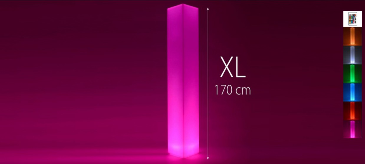 Colonne lumineuse à LED carrée 170 cm multicolore