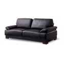 Canapé 3 places en cuir noir - Glam
