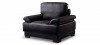Canapé 3 places en cuir noir - Glam