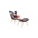 Fauteuil patchwork en tissu - Stockholm