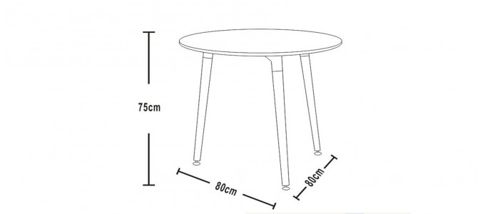 Table à manger ronde design blanche 80cm - Alta