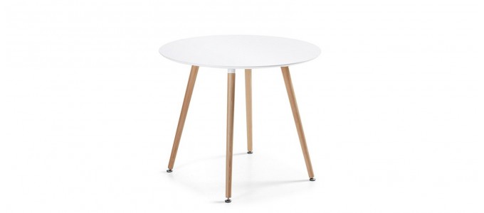 Table à manger ronde design blanche 100cm - Alta