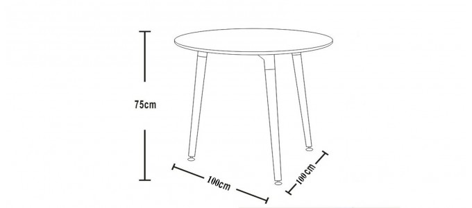 Table à manger ronde design blanche 100cm - Alta