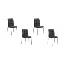 Lot de 4 chaises salle à manger noires - Nursia