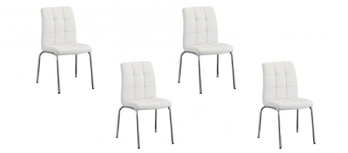 Lot de 4 chaises salle à manger blanches - Nursia