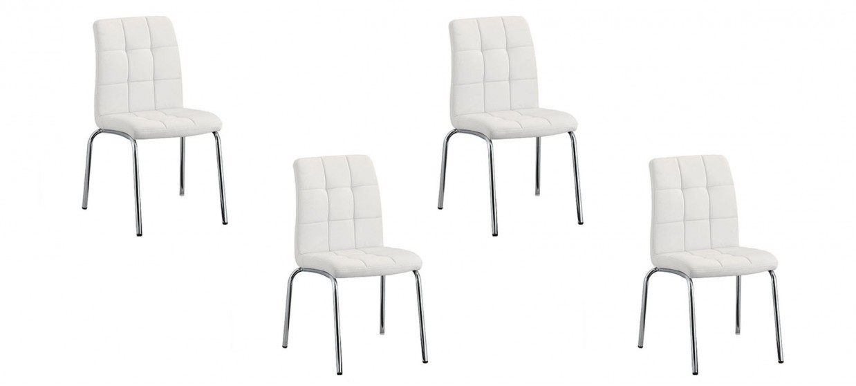 Lot de 4 chaises salle à manger blanches - Nursia