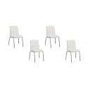 Lot de 4 chaises salle à manger blanches - Nursia