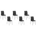 Lot de 6 chaises salle à manger noires - Nursia