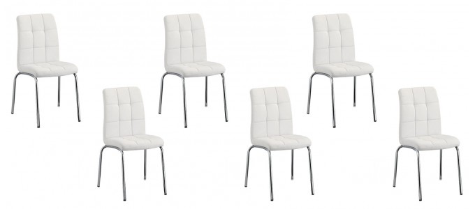 Lot de 6 chaises salle à manger blanches - Nursia