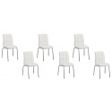 Lot de 6 chaises salle à manger blanches - Nursia