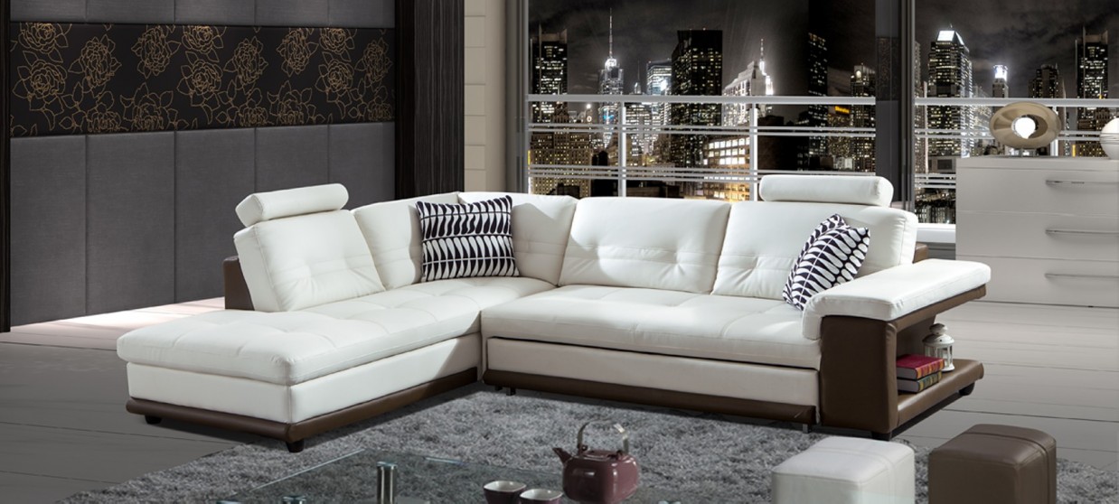 Canapé d'Angle Cuir | Taupe | Au meilleur prix