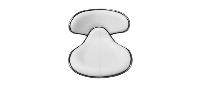 Tabouret de bar design blanc avec coutures - Volta