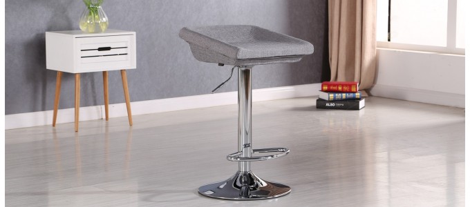 Tabouret de bar en tissu gris - Udine