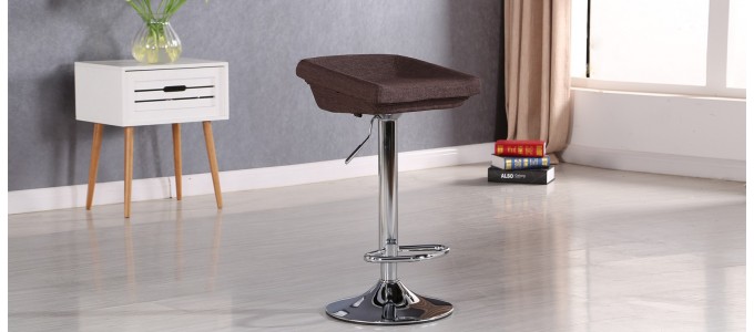 Tabouret de bar en tissu marron - Udine