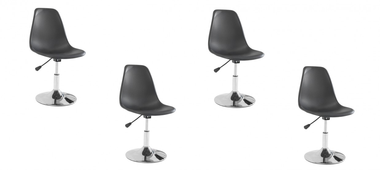 Lot de 4 chaises salle à manger noires - Soft