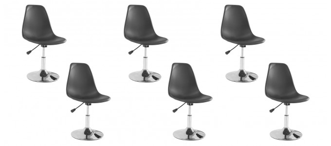 Lot de 6 chaises salle à manger noires - Soft