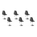 Lot de 6 chaises salle à manger noires - Soft