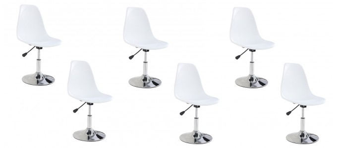 Lot de 6 chaises salle à manger blanches - Soft