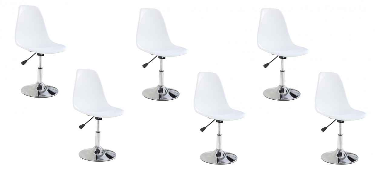 Lot de 6 chaises salle à manger blanches - Soft