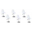 Lot de 6 chaises salle à manger blanches - Soft