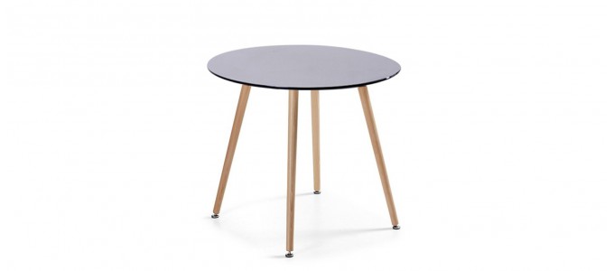Table à manger ronde design noire 80cm - Alta