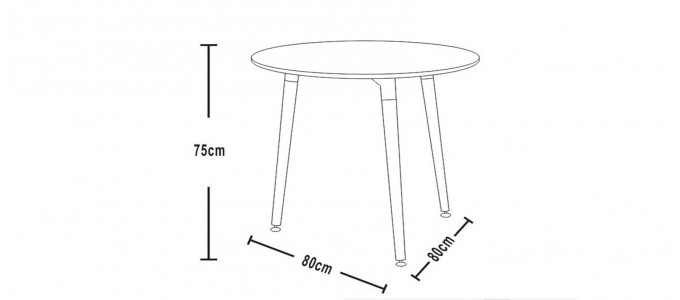 Table à manger ronde design noire 80cm - Alta