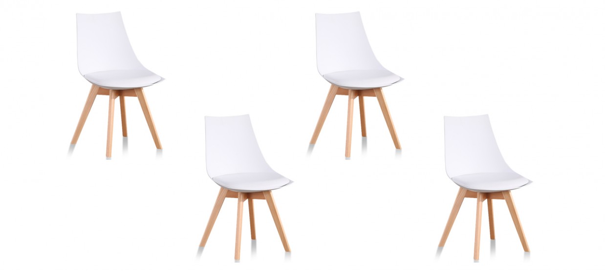 Lot de 4 chaises blanches - Prague