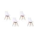 Lot de 4 chaises blanches - Prague