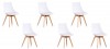 Lot de 6 chaises scandinaves blanches - Prague