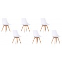 Lot de 6 chaises scandinaves blanches - Prague