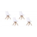 Lot de 4 chaises scandinaves blanches - Minsk