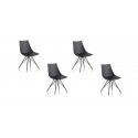 Lot de 4 chaises design noires - Eif
