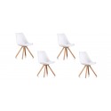 Lot de 4 chaises scandinaves blanches - Helsinki