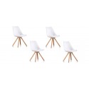 Lot de 4 chaises scandinaves blanches - Helsinki