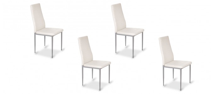 Lot de 4 chaises salle à manger blanches - Lena