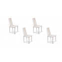 Lot de 4 chaises salle à manger blanches - Lena