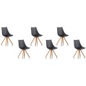 Lot de 6 chaises scandinaves noires - Minsk