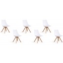 Lot de 6 chaises scandinaves blanches - Minsk