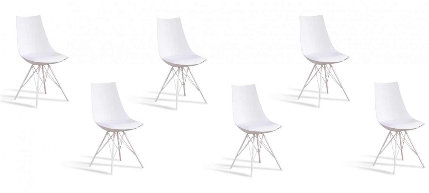 6 De Discount Eiffel Chaises Lot Blanches iuOkXPZ