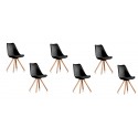 Lot de 6 chaises scandinaves noires - Helsinki