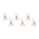 Lot de 6 chaises scandinaves blanches - Helsinki