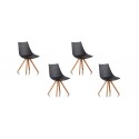 Lot de 4 chaises scandinave noires - Minsk