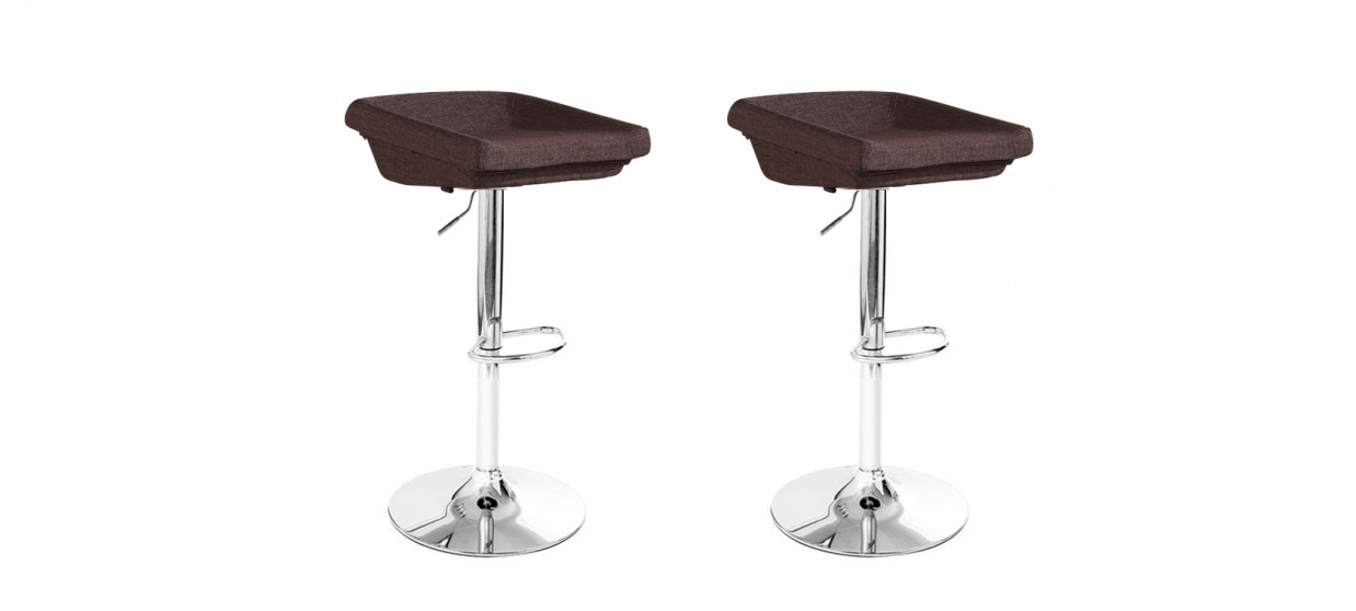 Lot de 2 tabourets de bar en tissu marron - Udine