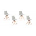 Lot de 4 chaises scandinave grises - Minsk