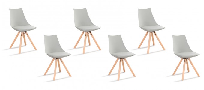 Lot de 6 chaises scandinaves grises - Minsk