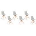 Lot de 6 chaises scandinaves grises - Minsk